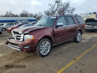 2017 Ford Expedition Platinum z VIN 1FMJU1MT8HEA25872, wystawiony jako Copart lot #83593674 z przebiegiem 119 717 mil mil oraz Szkoda całkowita • Salvage title. Historia ofert i sprzedaży dostępna na DreamBid. Obrazek 1.