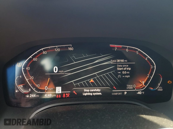 2022 BMW 8 Series 840i with VIN WBAAE2C00NCH19865, listed as a Copart auction lot 62617094 with 38,160 mi miles and Salvage Title. Bid and sale history available at carsss.com. Image 9.