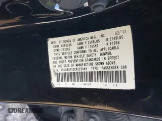 2012 Acura TL Tech Auto with VIN 19UUA8F50CA025948, listed as a IAAI auction lot 41723890 with 203,424 mi miles. Bid and sale history available at carsss.com. Image 9.