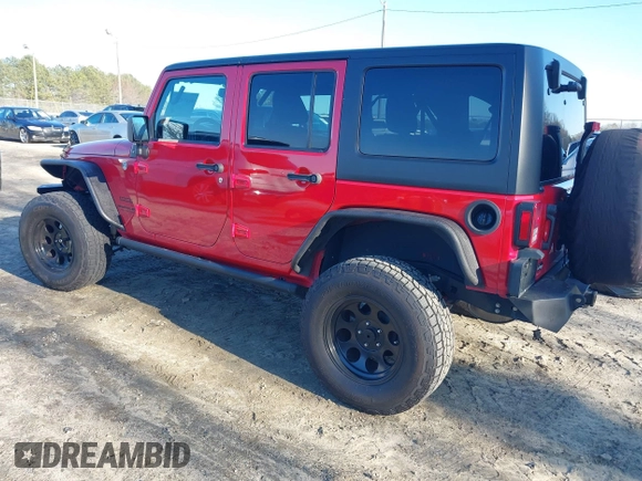 2014 Jeep Wrangler Unlimited Sport with VIN 1C4BJWDG2EL126480, listed as a IAAI auction lot 41479323 with 93,192 mi miles. Bid and sale history available at carsss.com. Image 3.