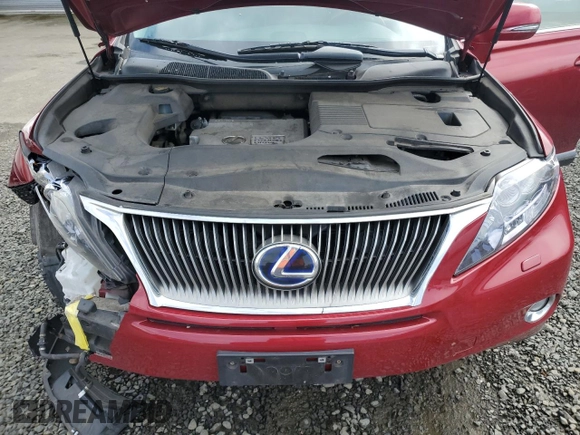 2010 Lexus RX 450h with VIN JTJBC1BAXA2403465, listed as a Copart auction lot 51248335 with 128,932 mi miles and Salvage Title. Bid and sale history available at DreamBid. Image 12.