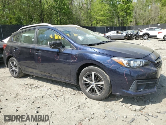 2020 Subaru Impreza Premium with VIN 4S3GTAD67L3719761, listed as a Copart auction lot 54296665 with 54,328 mi miles and Salvage title. Bid and sale history available at DreamBid. Image 4.