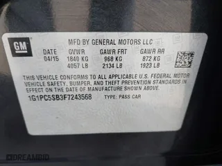 2015 Chevrolet Cruze LT with VIN 1G1PC5SB3F7243568, listed as a IAAI auction lot 41802400 with 149,782 mi miles. Bid and sale history available at carsss.com. Image 9.