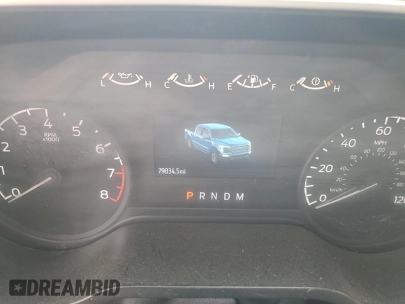 2022 Ford F-150 XL with VIN 1FTEX1EB2NKE47152, listed as a Copart auction lot 58503165 with 79,834 mi miles and Salvage title. Bid and sale history available at DreamBid. Image 9.