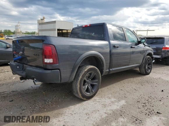 2021 Ram 1500 Warlock z VIN 1C6RR7LT0MS596465, wystawiony jako Copart lot #54176385 z przebiegiem 38 645 mil mil oraz Szkoda całkowita • Salvage title. Historia ofert i sprzedaży dostępna na DreamBid. Obrazek 3.