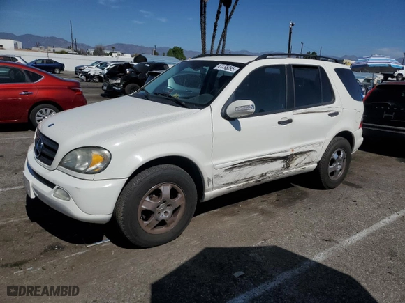 2002 Mercedes-Benz M-Class with VIN 4JGAB54E12A318056, listed as a Copart auction lot 47465095 with 176,355 mi miles and Salvage Title. Bid and sale history available at carsss.com. Image 1.
