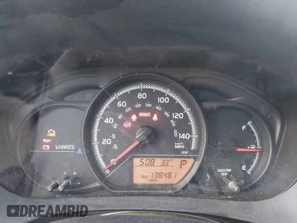 2015 Toyota Yaris L with VIN VNKJTUD36FA036518, listed as a IAAI auction lot 41233406 with 138,481 mi miles. Bid and sale history available at carsss.com. Image 7.