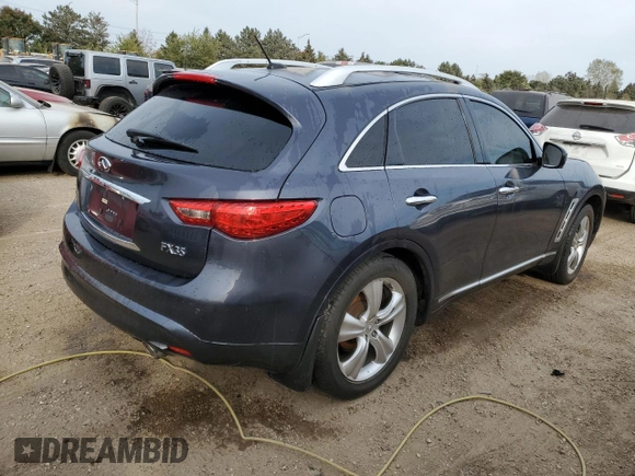 2009 Infiniti FX35 with VIN JNRAS18W39M156360, listed as a Copart auction lot 74988014 with 206,260 mi miles and Salvage Title. Bid and sale history available at carsss.com. Image 3.