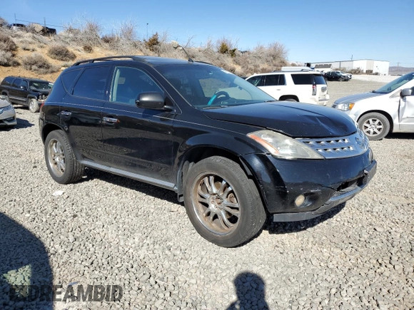 2007 Nissan Murano SL with VIN JN8AZ08W27W601442, listed as a Copart auction lot 47208515 with 186,720 mi miles and Salvage Title. Bid and sale history available at DreamBid. Image 4.