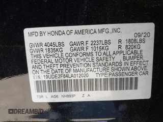 2020 Acura ILX Premium z VIN 19UDE2F84LA012020, wystawiony jako IAAI lot #42155806 z przebiegiem 97 501 mil mil oraz . Historia ofert i sprzedaży dostępna na DreamBid. Obrazek 9.