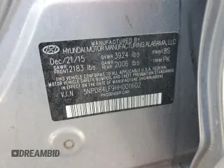 2017 Hyundai Elantra Limited z VIN 5NPD84LF9HH001602, wystawiony jako Copart lot #58600725 z przebiegiem 110 758 mil mil oraz Szkoda całkowita • Salvage title. Historia ofert i sprzedaży dostępna na DreamBid. Obrazek 12.
