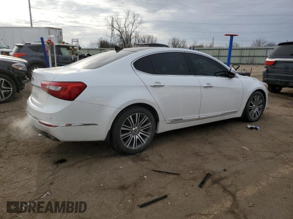 2014 Kia Cadenza Premium with VIN KNALN4D75E5163618, listed as a Copart auction lot 85905624 with 82,708 mi miles and Clean Title. Bid and sale history available at carsss.com. Image 3.