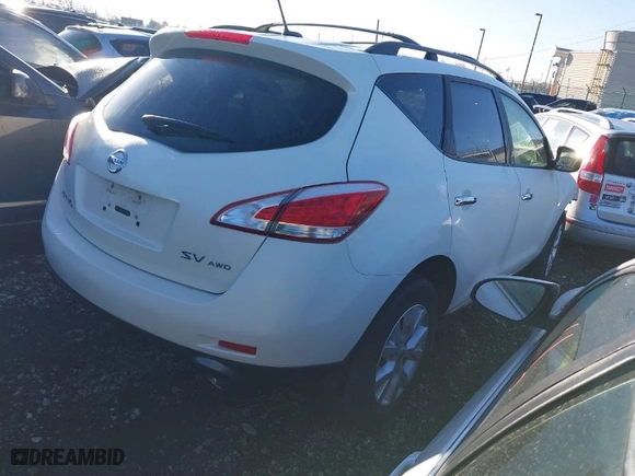 2013 Nissan Murano SL with VIN JN8AZ1MW9DW307608, listed as a IAAI auction lot 41423917 with 70,179 mi miles. Bid and sale history available at carsss.com. Image 4.