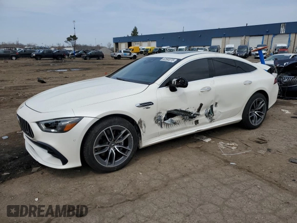 2019 Mercedes-Benz AMG GT 53 with VIN WDD7X6BB0KA007660, listed as a Copart auction lot 52593275 with 64,296 mi miles and Salvage title. Bid and sale history available at DreamBid. Image 1.