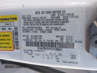 2016 Ford Fusion SE with VIN 3FA6P0HD4GR358862, listed as a IAAI auction lot 42098196 with 126,228 mi miles. Bid and sale history available at carsss.com. Image 9.