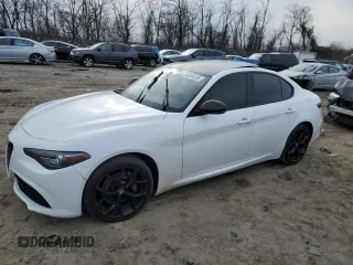 2020 Alfa Romeo Giulia with VIN ZARFANAN1L7629752, listed as a Copart auction lot 45244105 with 0 mi miles and Salvage Title. Bid and sale history available at carsss.com. Image 1.
