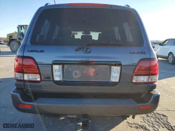 2006 Lexus LX 470 with VIN JTJHT00W564016353, listed as a Copart auction lot 87621905 with 184,862 mi miles and Salvage Title. Bid and sale history available at carsss.com. Image 6.