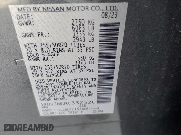 2024 Infiniti QX60 Autograph с VIN 5N1DL1HU0RC332520, выставлен на аукционе Copart как лот 49619145 с пробегом 11 833 миль миль и Чистый • Clean title. История ставок и продаж доступна на DreamBid. Изображение 13.