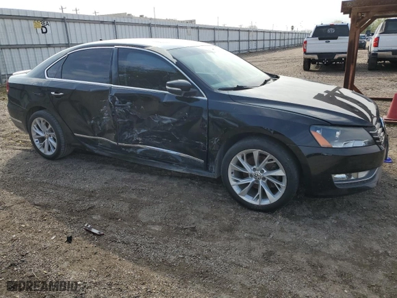 2013 Volkswagen Passat SEL Premium with VIN 1VWCM7A3XDC036735, listed as a Copart auction lot 43351155 with 155,944 mi miles and Salvage Title. Bid and sale history available at carsss.com. Image 4.