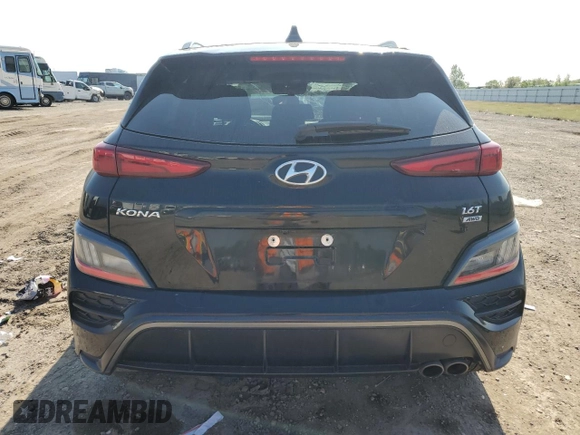 2022 Hyundai Kona N Line with VIN KM8K3CA34NU840854, listed as a Copart auction lot 80281394 with 62,671 mi miles and Salvage Title. Bid and sale history available at carsss.com. Image 6.