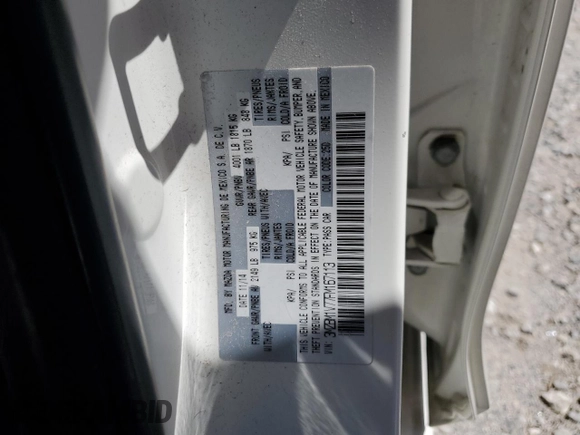 2015 Mazda 3 i Touring with VIN 3MZBM1V77FM167113, listed as a Copart auction lot 58027245 with 97,914 mi miles and Salvage title. Bid and sale history available at DreamBid. Image 12.
