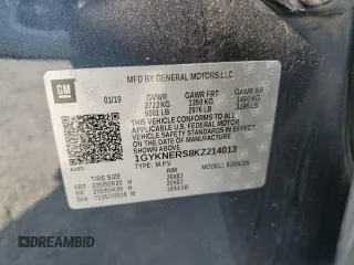 2019 Cadillac XT5 Premium Luxury FWD with VIN 1GYKNERS8KZ214013, listed as a Copart auction lot 59239635 with 82,862 mi miles and Salvage title. Bid and sale history available at DreamBid. Image 12.