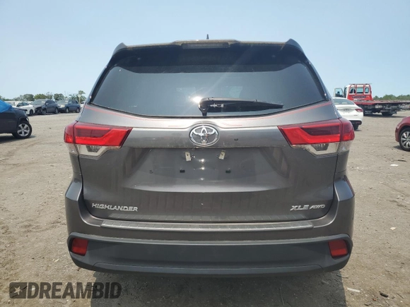 2017 Toyota Highlander XLE with VIN 5TDJZRFH4HS424771, listed as a Copart auction lot 59002205 with 36,895 mi miles and Salvage title. Bid and sale history available at DreamBid. Image 6.