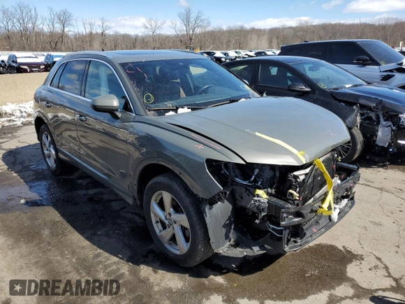 2020 Audi Q3 Premium with VIN WA1AECF33L1016503, listed as a Copart auction lot 44821173 with 34,078 mi miles. Bid and sale history available at carsss.com. Image 4.