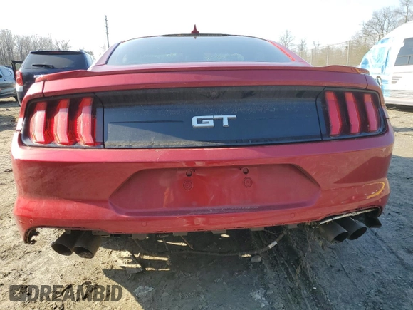 2022 Ford Mustang GT with VIN 1FA6P8CF0N5122491, listed as a Copart auction lot 43570605 with 18,876 mi miles and Salvage Title. Bid and sale history available at carsss.com. Image 6.