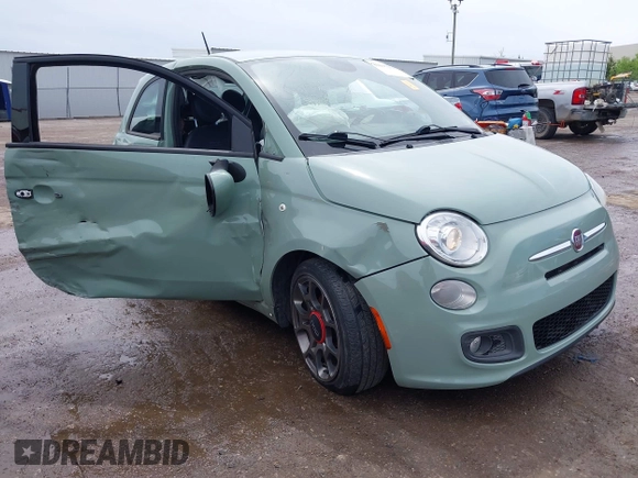 2015 FIAT 500 Sport z VIN 3C3CFFBR5FT663509, wystawiony jako IAAI lot #42117175 z przebiegiem 81 358 mil mil oraz . Historia ofert i sprzedaży dostępna na DreamBid. Obrazek 1.