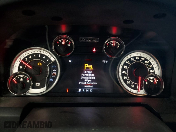 2017 Ram 1500 Big Horn with VIN 3C6RR7LT2HG689307, listed as a Copart auction lot 59586355 with 190,855 mi miles and Salvage title. Bid and sale history available at DreamBid. Image 9.