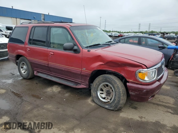 1999 Mercury Mountaineer with VIN 4M2DU55P5XUJ16364, listed as a Copart auction lot 57493435 with 166,256 mi miles and Clean title. Bid and sale history available at DreamBid. Image 4.