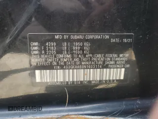 2022 Subaru Impreza with VIN 4S3GKAA60N1603114, listed as a Copart auction lot 61980125 with Not provided miles and Salvage title. Bid and sale history available at DreamBid. Image 12.