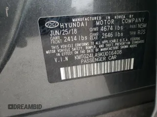 2019 Genesis G70 Sport with VIN KMTG24LA9KU016408, listed as a Copart auction lot 82572804 with 16,081 mi miles and Salvage Title. Bid and sale history available at DreamBid. Image 14.