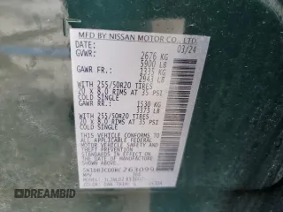 2024 Nissan Pathfinder SL z VIN 5N1DR3CD0RC263099, wystawiony jako Copart lot #57290925 z przebiegiem 25 113 mil mil oraz Szkoda całkowita • Salvage title. Historia ofert i sprzedaży dostępna na DreamBid. Obrazek 14.