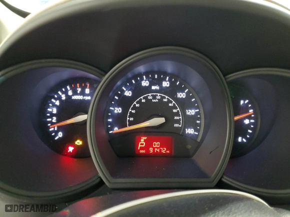 2012 Kia Rio LX with VIN KNADM4A30C6061014, listed as a Copart auction lot 50770005 with 91,472 mi miles and Salvage Title. Bid and sale history available at carsss.com. Image 9.