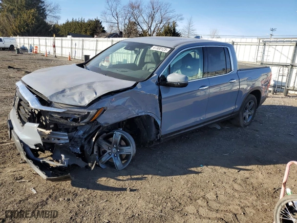 2023 Honda Ridgeline RTL-E with VIN 5FPYK3F77PB000633, listed as a Copart auction lot 47300125 with 0 mi miles and Salvage Title. Bid and sale history available at carsss.com. Image 1.