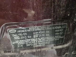 2006 Hyundai Sonata GLS with VIN 5NPEU46F76H090837, listed as a Copart auction lot 44444215 with 109,886 mi miles and Non Repairable. Bid and sale history available at DreamBid. Image 12.