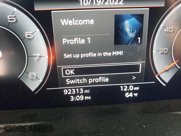 2019 Audi A6 Premium Plus with VIN WAUL2AF26KN051320, listed as a Copart auction lot 64241352 with 92,313 mi miles. Bid and sale history available at carsss.com. Image 8.
