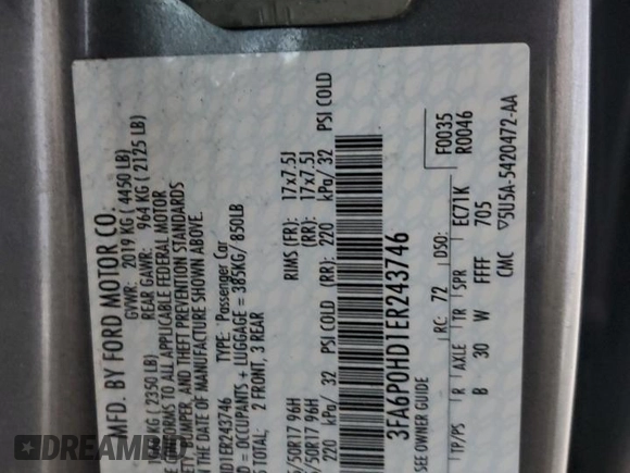 2014 Ford Fusion SE with VIN 3FA6P0HD1ER243746, listed as a Copart auction lot 49215425 with 182,808 mi miles and Salvage Title. Bid and sale history available at carsss.com. Image 12.