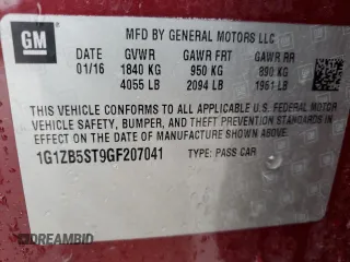 2016 Chevrolet Malibu LS with VIN 1G1ZB5ST9GF207041, listed as a Copart auction lot 52031895 with 144,555 mi miles and Clean Title. Bid and sale history available at DreamBid. Image 13.