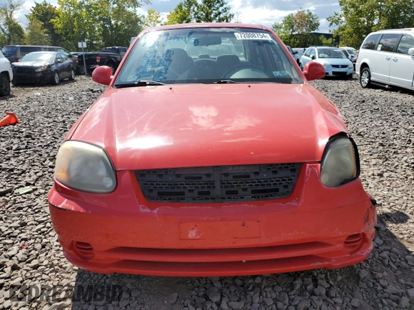 2003 Hyundai Accent GL with VIN KMHCG45C83U484138, listed as a Copart auction lot 72008754 with 25,615 mi miles and Salvage Title. Bid and sale history available at carsss.com. Image 5.