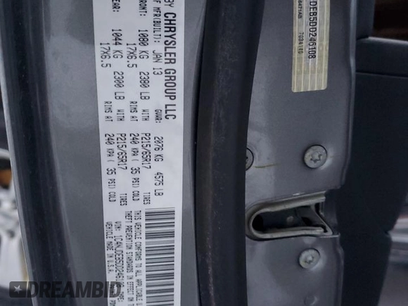 2013 Jeep Compass Latitude with VIN 1C4NJDEB5DD246108, listed as a Copart auction lot 47286445 with 106,028 mi miles and Salvage Title. Bid and sale history available at carsss.com. Image 13.