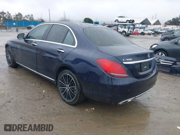 2021 Mercedes-Benz C 300 with VIN W1KWF8DB2MR637496, listed as a IAAI auction lot 41583647 with 38,746 mi miles and . Bid and sale history available at carsss.com. Image 3.