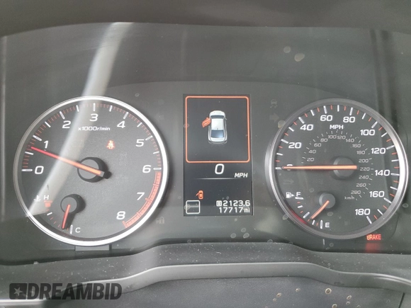 2023 Subaru WRX with VIN JF1VBAA62P9817958, listed as a Copart auction lot 56706275 with 17,717 mi miles and Salvage title. Bid and sale history available at DreamBid. Image 9.