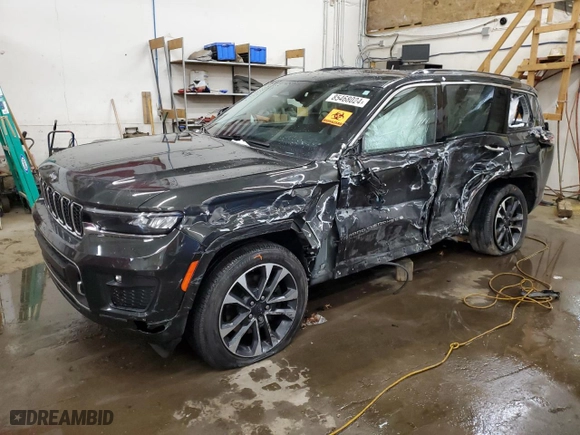 2022 Jeep Grand Cherokee L Overland with VIN 1C4RJKDG8N8580372, listed as a Copart auction lot 85468024 with 0 mi miles and Salvage Title. Bid and sale history available at carsss.com. Image 1.