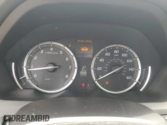 2017 Acura TLX with VIN 19UUB1F33HA004750, listed as a Copart auction lot 55268915 with 124,786 mi miles and Salvage title. Bid and sale history available at DreamBid. Image 9.