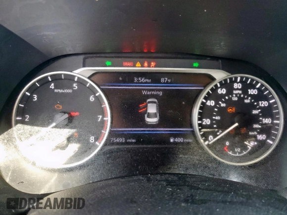 2021 Nissan Sentra SV with VIN 3N1AB8CV0MY329493, listed as a Copart auction lot 58406755 with 75,493 mi miles and Salvage title. Bid and sale history available at DreamBid. Image 9.
