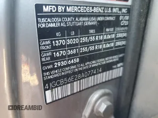 2008 Mercedes-Benz R 3.5L with VIN 4JGCB56E28A077414, listed as a Copart auction lot 78655014 with 196,351 mi miles and Salvage Title. Bid and sale history available at DreamBid. Image 14.