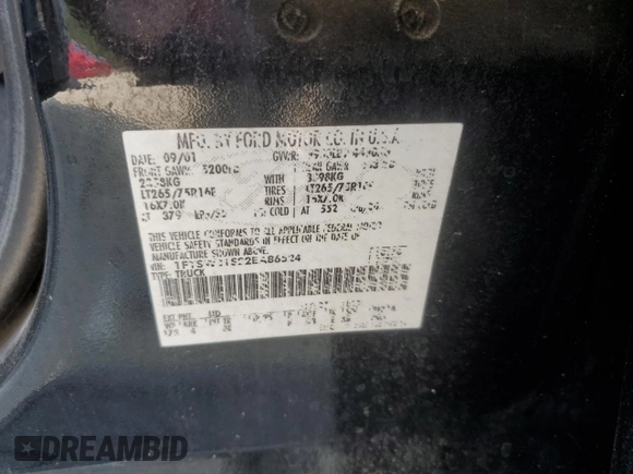 2002 Ford F-350 XL with VIN 1FTSW31S22EA86524, listed as a Copart auction lot 59212805 with 193,901 mi miles and Salvage title. Bid and sale history available at DreamBid. Image 12.
